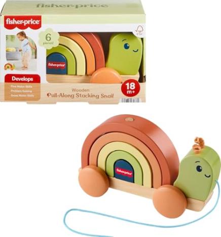 Fisher-Price Wood Snail Stacking Toddler Toy Amazon