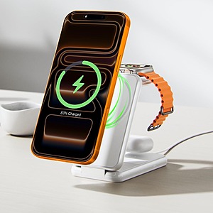 iVANKY 15W 3-in-1 Foldable Wireless Charging Station for Apple Devices $9