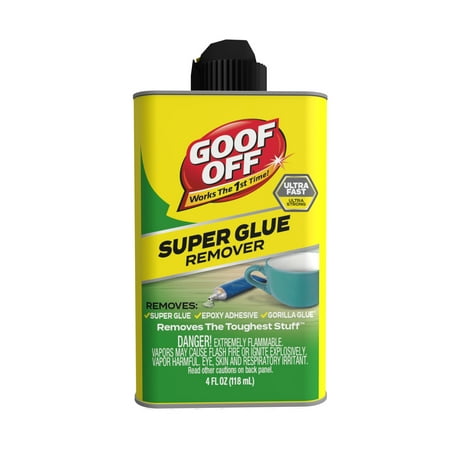 Goof Off FG678, Pro Strength Can, 4oz Super Glue Remover, Yellow