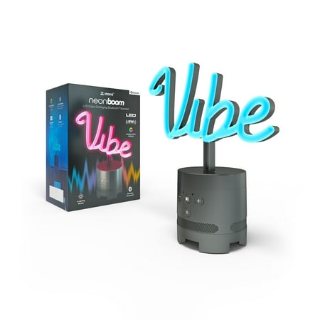 Atomi neonboom LED Color-Changing Vibe Neon with Bluetooth Speaker, Multiple Color Options and Lighting Modes, 5W Hi-Fi Bluetooth Speaker