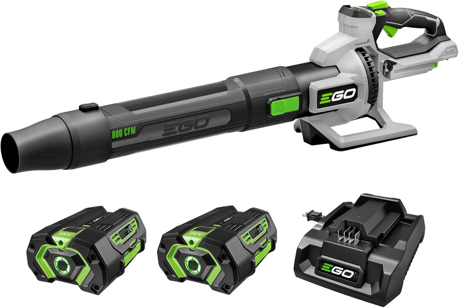 EGO Power+ 880 CFM Cordless Electric Leaf Blower w/ 2 4.0Ah Batteries Amazon