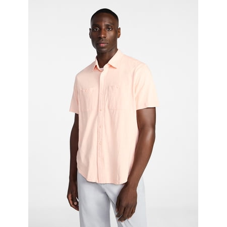 George Men's and Big Men's Knit Button-up Shirt with Short Sleeves, Sizes S-5XL