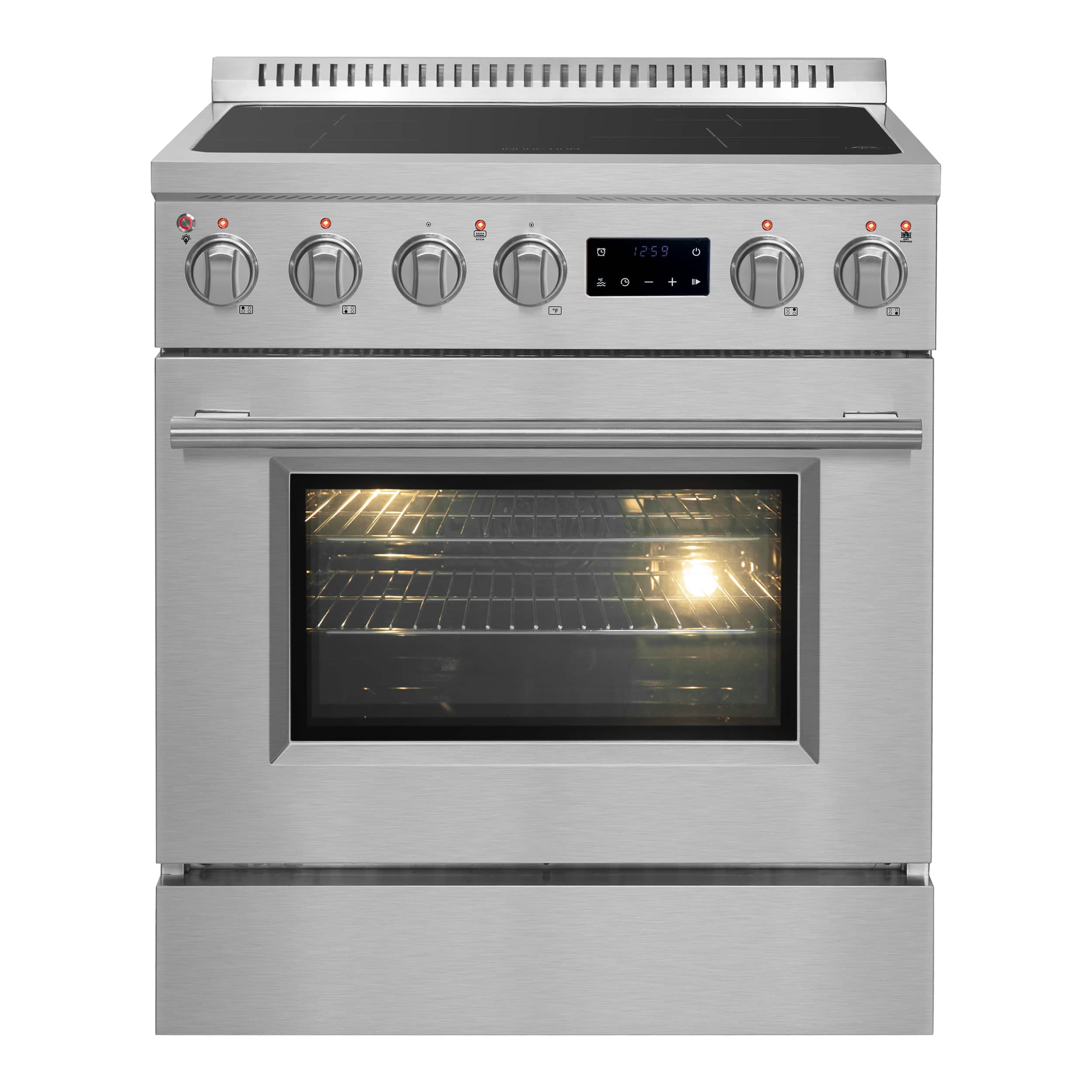 Forno Appliances - 30 in. Wide 0 Elements Torino 4.32 Cu. Ft. Freestanding Induction True Convection Range - Silver