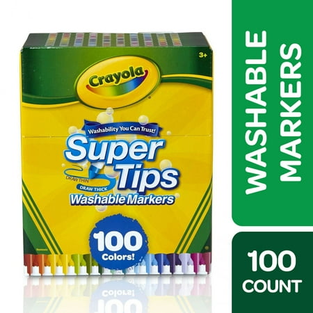 Crayola Super Tips Washable Markers, 100 Ct, Easter Coloring Supplies, Classroom Must Haves, Easter Gifts for Kids and Teens, Ages 3+