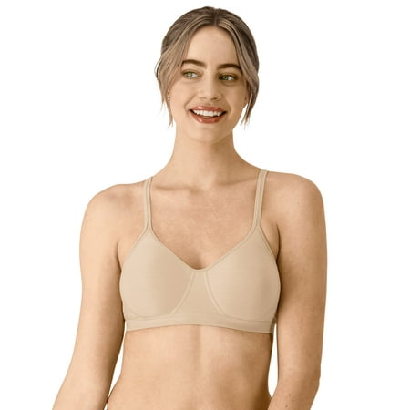 Hanes Womens Wireless T-Shirt Bra, Cooling Comfort Convertible Bra, Moisture-Wicking, Sizes S-XXL+