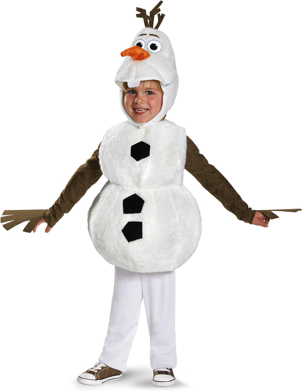 Disguise Baby's Disney Frozen Olaf Deluxe Toddler Costume,White,Toddler XS (12-18 mths)