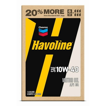 Chevron Havoline Conventional Motor Oil 10W-40, 6 Quart Smart Change Box