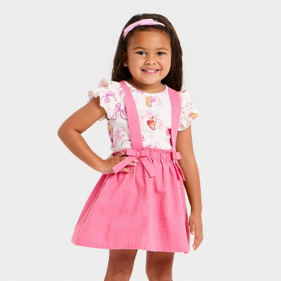 Toddler Girls' 2pc Disney Princess T-Shirt & Skirt Set - Light Pink 3T