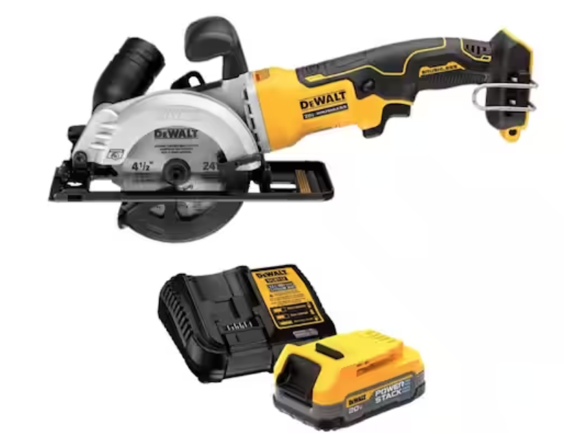 DEWALT ATOMIC 20V MAX Cordless Brushless 4-1/2" Circular Saw + POWERSTACK Compact Battery Starter Kit Ace Hardware