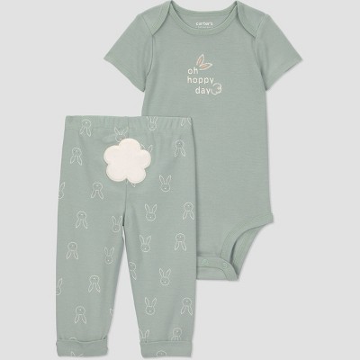 Carter's Just One You® Baby 2pc Hoppy Day Easter Set - Green 3M