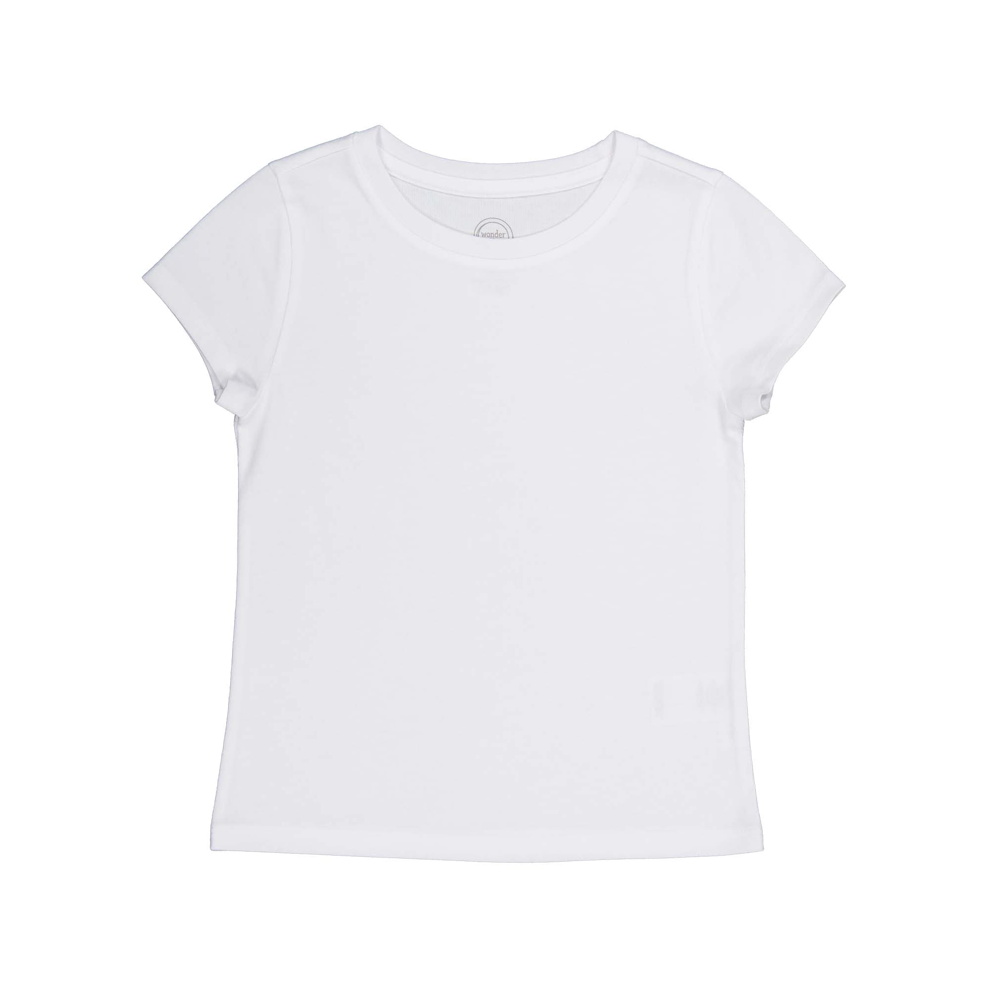 Wonder Nation Girls Kid Tough Tee with Short Sleeves, Sizes 4-18 & Plus