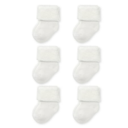 Carter's Child of Mine Baby Boys' & Girls' Folded Cuff Terry Socks