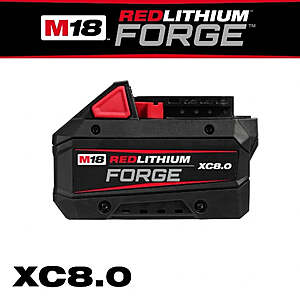 Milwaukee M18 REDLITHIUM FORGE XC8.0 Battery Pack $129 + Free S&H