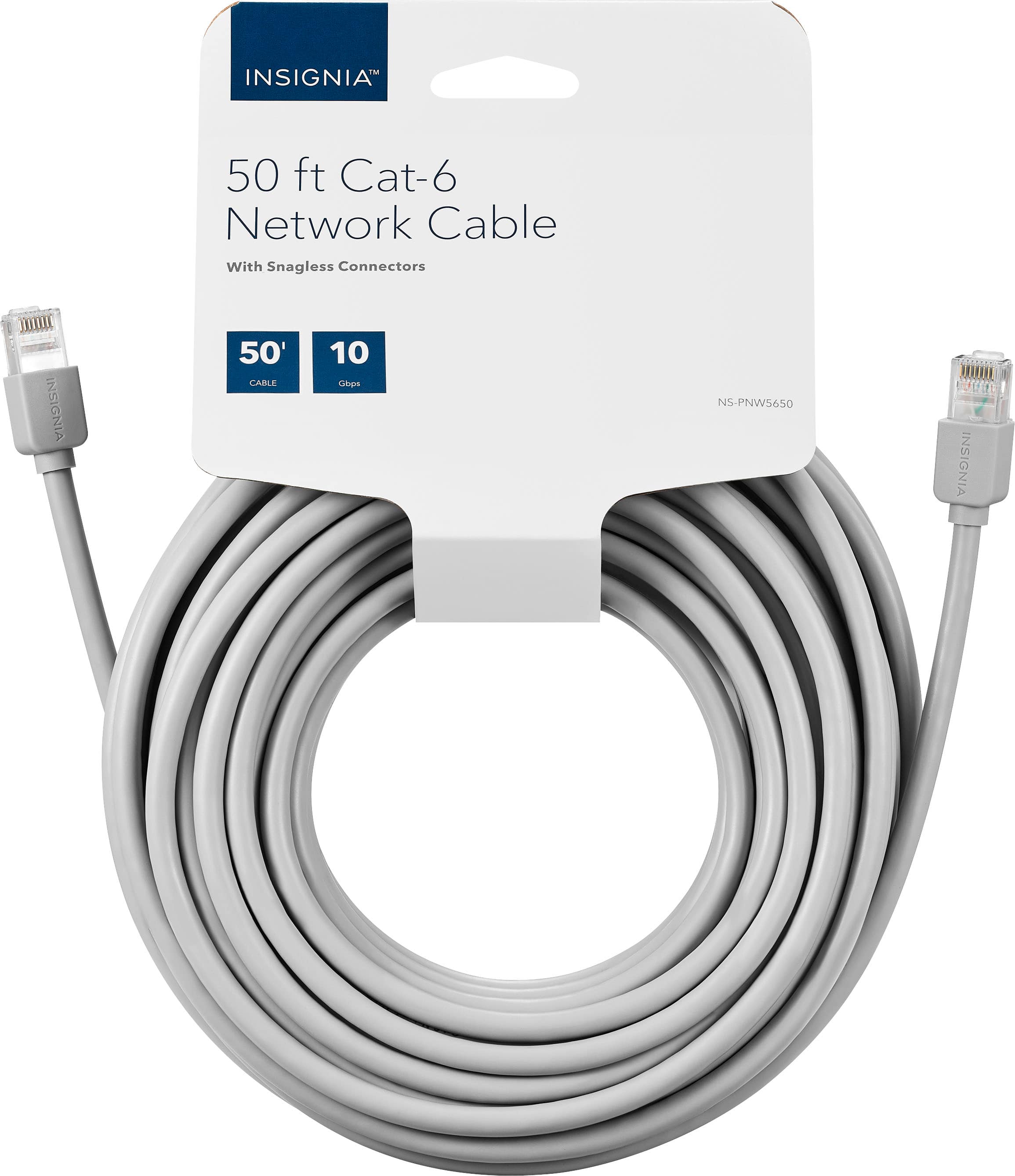 Insignia™ - 50' Cat-6 Ethernet Cable - Gray