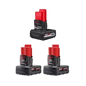 Select Locations: Milwaukee 1x High Output 5Ah Battery + 2x 4Ah Battery Bundle $129 + Free Pickup