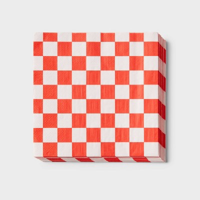 Red Checkered Lunch Napkin 30ct - Spritz™