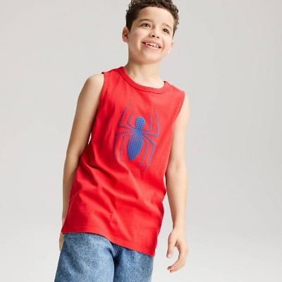 Boys' Spider-Man Oversized Graphic Tank Top - Cat & Jack™ Red L