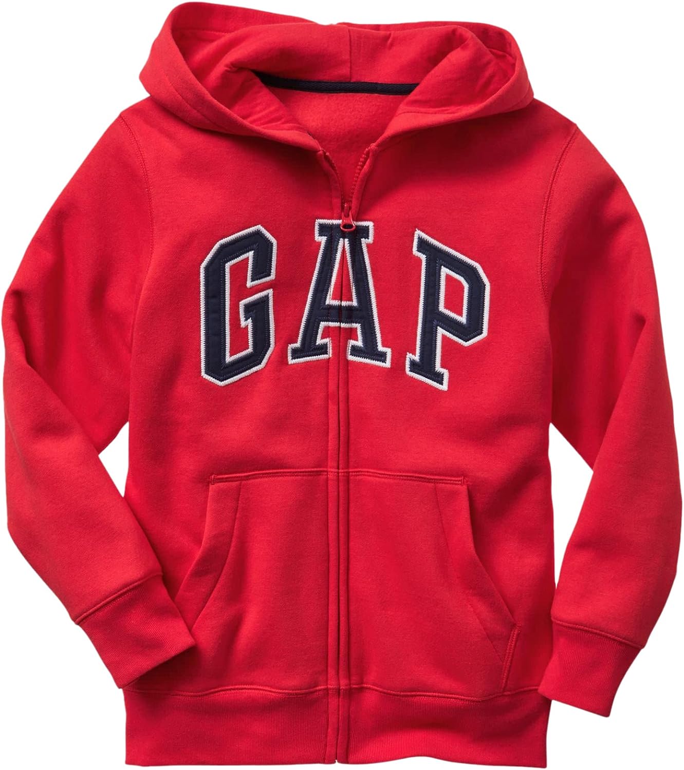 GAP boys Logo Hoodie Zip Sweatshirt, Pure Red V2, X-Small US