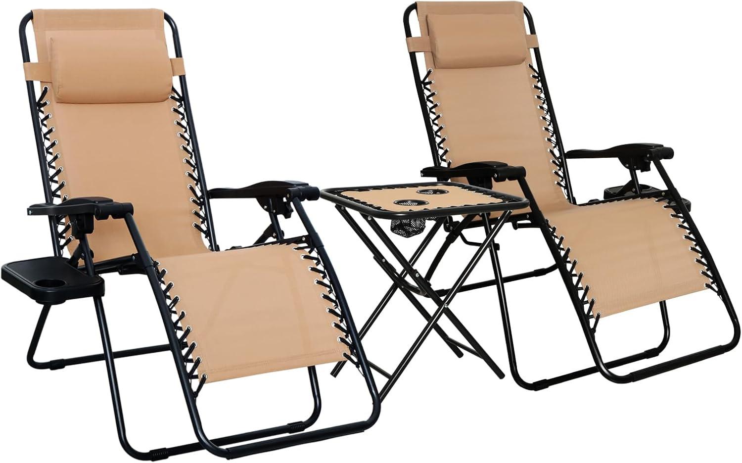 2-Pack Amazon Basics Outdoor Textilene Glider Chairs Amazon