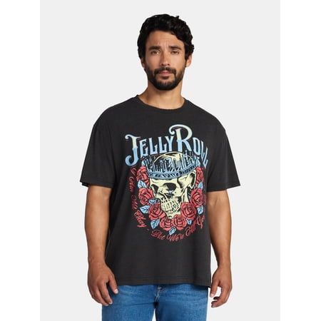Jelly Roll Men's and Big Men's Boxy Fit Graphic Tee, Sizes XS-5XL