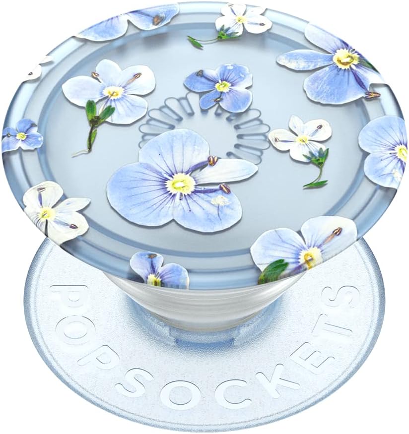 ​​​​PopSockets Phone Grip with Expanding Kickstand, Adhesive Grip - Translucent Blue Fields