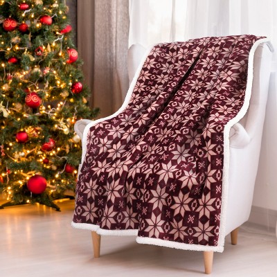 Catalonia Fleece Throw Blanket Couch, Super Soft Fuzzy Cozy Fluffy Couch Plush Throw, Holiday Throw, Comfort Gift for Woman Kids (Snow Print)