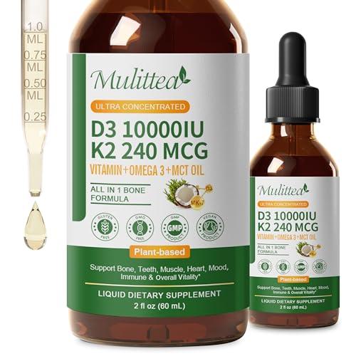 2-Pack 2oz Organic Vitamin D3 K2 Liquid 10000 IU Supplement Amazon