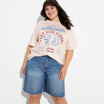 Women's Wild Cats OS Short Sleeve Graphic T-Shirt - Ivory 1X
