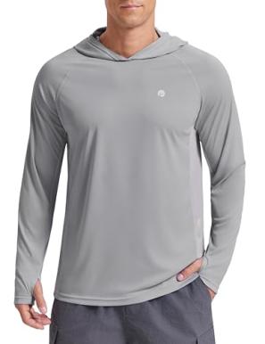 PINSPARK Men's UPF 50+ Sun Protection Long Sleeve Hoodie w/ Mask Amazon