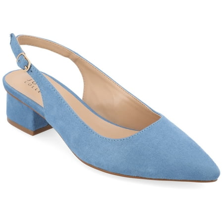 Journee Collection Womens Sylvia Sling Back Covered Block Heel Pumps