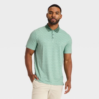 Men's Short Sleeve Textured Polo Shirt - All In Motion™ Green S