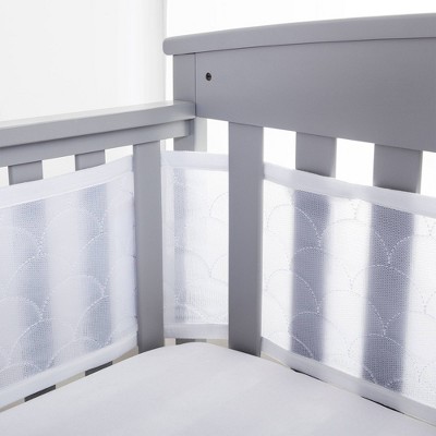 BreathableBaby Breathable Mesh Crib Liner - Deluxe Sheer Quilted Collection - Scallops