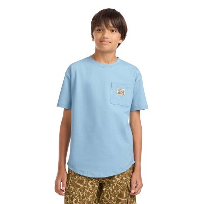 Levi's® Boys' Short Sleeve Curved Hem Pocket T-Shirt - Aqua Blue XL
