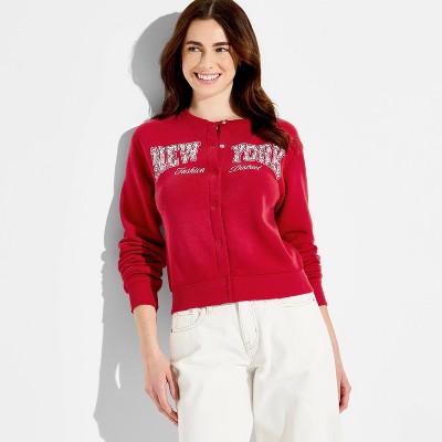Women's The Devil Wears Prada New York Graphic Cardigan - Red M
