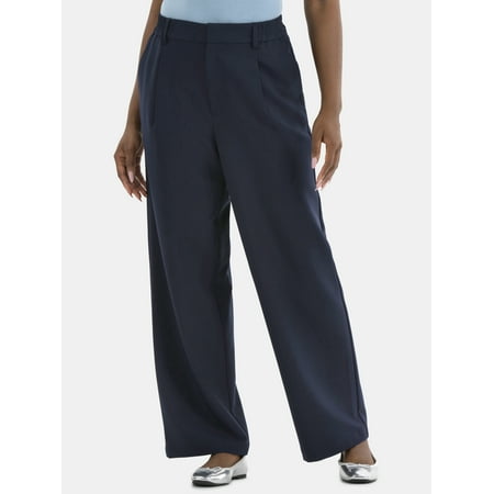 Time and Tru Women's Slouchy Tailored Pants, 30" Inseam, Sizes 0-18