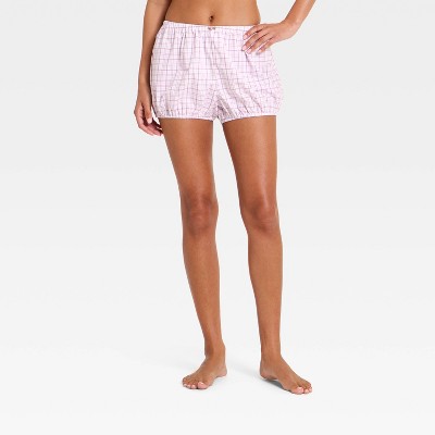 Women's Plaid Bloomer Pajama Shorts - Wild Fable™ Pink S