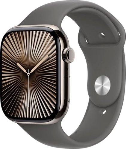 Refurbished Apple Watch Series 10 (GPS+Cellular) 46mm Titanium Case with Stone Grey Sport Band - S/M - Natural - (2024)
