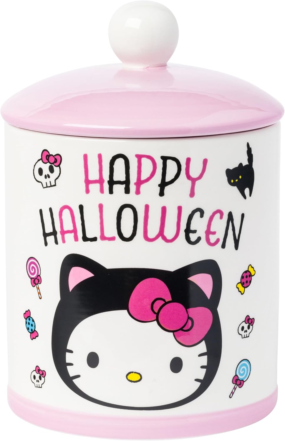 Silver Buffalo Sanrio Hello Kitty Halloween Ceramic Cookie Jar, 64 Ounces