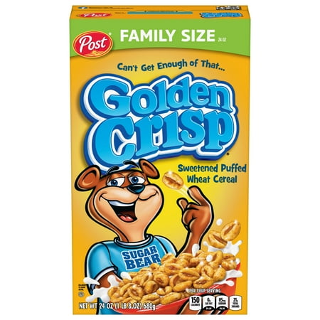 Golden Crisp Puffed Wheat Cereal, Breakfast cereal, Crunchy 24 oz Box