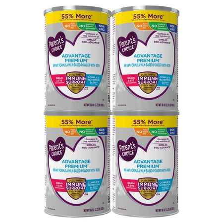 Parent's Choice Advantage Premium Baby Formula, 36 oz, 4 Pack