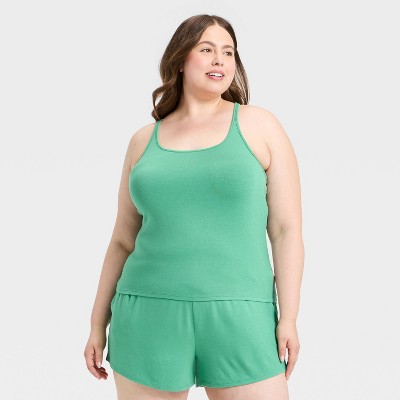 Women's Jersey Pajama Tank - Auden™ Green 4X