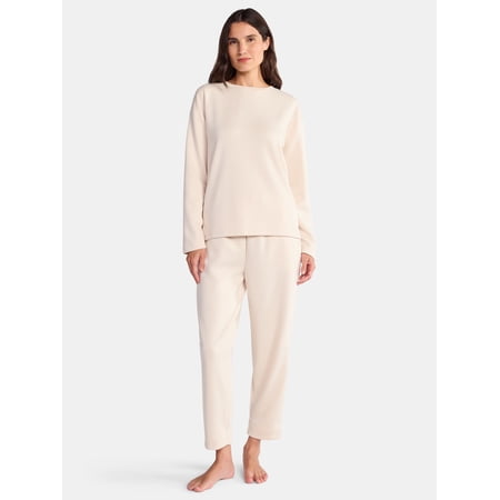 Lissome Women's and Women's Plus Scubaknit Top and Pants Pajama Set, 2-Piece, Sizes S-3X