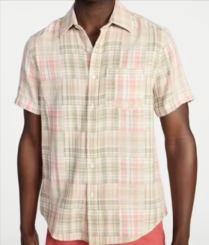 George Men's Patchwork Shirt with Short Sleeves Walmart