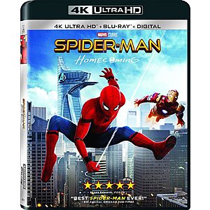 Spider-Man: Homecoming (4K UHD + Blu-ray) $13.30