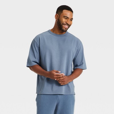 Men's Short Sleeve Oversized Cotton T-Shirt - All In Motion™ Blue XL