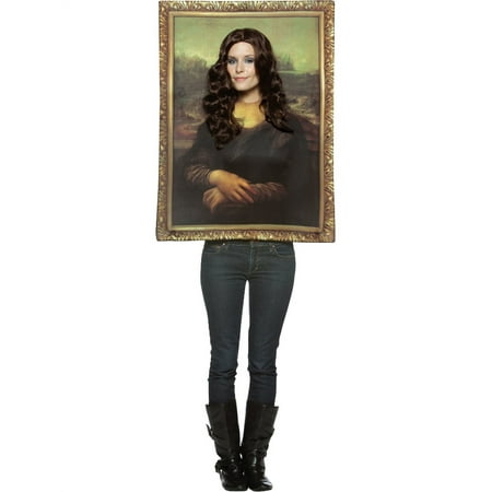 Rasta Imposta Mona Lisa Painting Halloween Costume, Women and Men, Adult One Size, 6212
