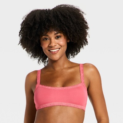 Women's Cloud Knit Lace Trim Bralette - Auden™ Pink XS