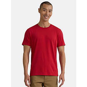 George Men's & Big Men's Classic Fit Crewneck Tee w/ Short Sleeves (Red) from $1.80