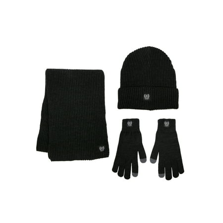 Chaps Men's 3-Piece Marled Scarf, Beanie and Glove Set, One Size