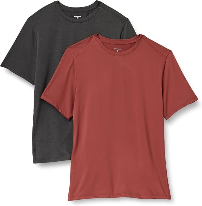 2-Pack Amazon Essentials Men's Active Quick Dry Moisture Wicking T-Shirt Amazon